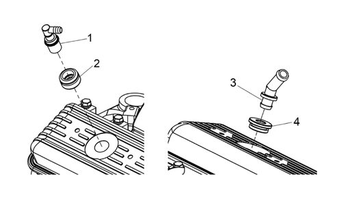 Engine Group - Pcv, Crankcase Valve And Elbows Diagram and Parts List for 076071-0  Briggs and Stratton Generator